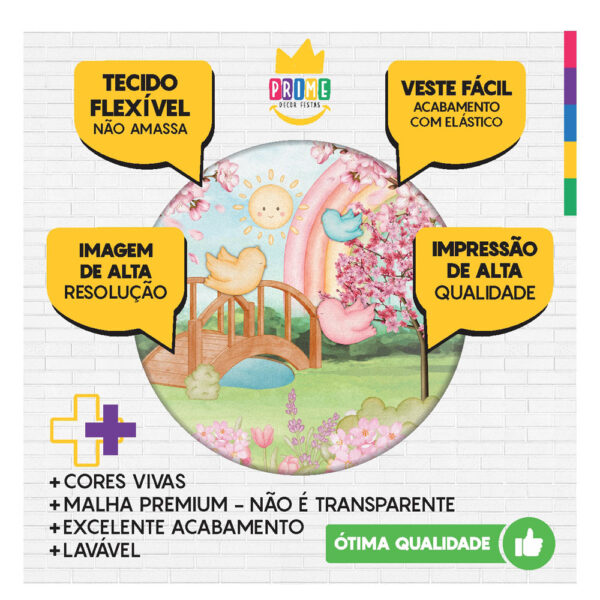 Kit Casado Jardim Painel Redondo Trio Capas Cilindro Retangular Vertical Em Tecido - Image 3