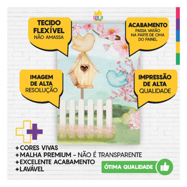 Painel de Festa Retangular 3D Jardim casadinho 1,50m x 2,20 - Image 3
