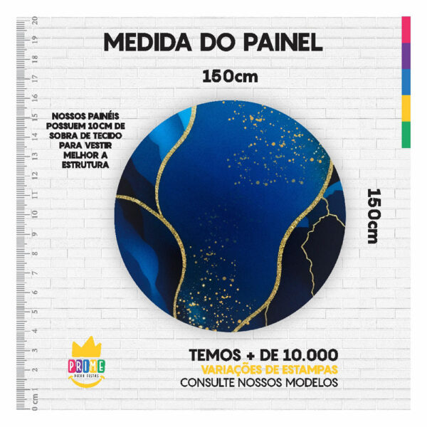 Kit Casado Mármore  Painel Redondo Trio Capas Cilindro Retangular Vertical Em Tecido - Image 3