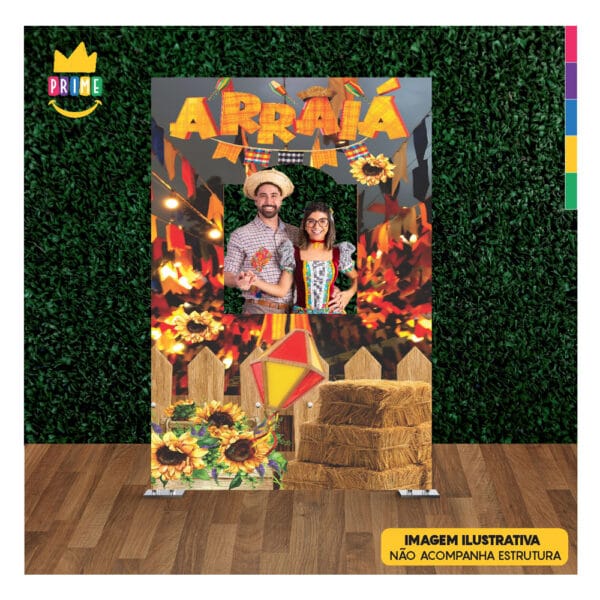Painel de Festa Retangular Interativo 3D Festa Junina com Corte a Laser 1,50m x 2,20 - Image 3