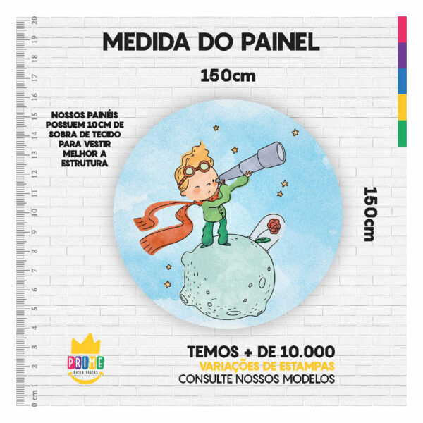 Painel Redondo 3D Pequeno Príncipe Tecido Sublimado 1,50m x 1,50m - Image 3
