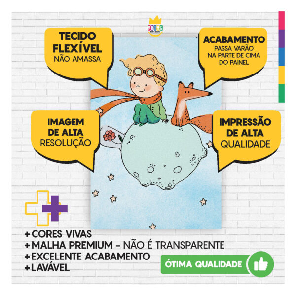 Kit Casado Pequeno Príncipe Painel Redondo Trio Capas Cilindro Retangular Vertical Em Tecido - Image 4
