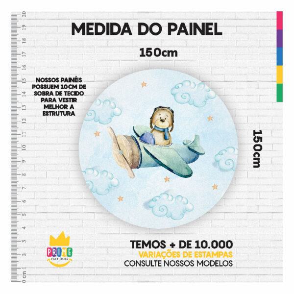 Painel Redondo 3D Ursinhos Tecido Sublimado 1,50m x 1,50m - Image 3