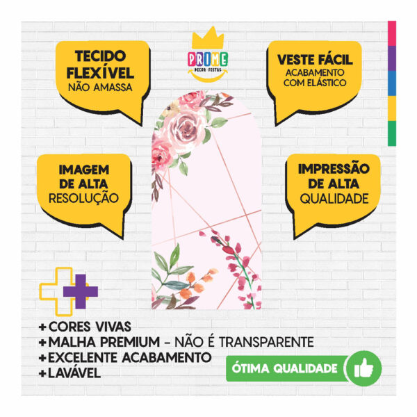 Painel De Festa Romano Decorativo Floral - CLD679 - Image 3
