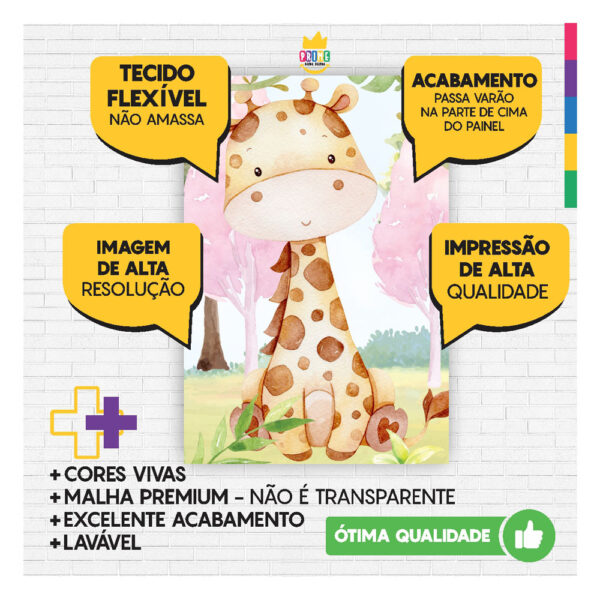 Painel de Festa Retangular 3D Safari casadinho 1,50m x 2,20 - Image 3