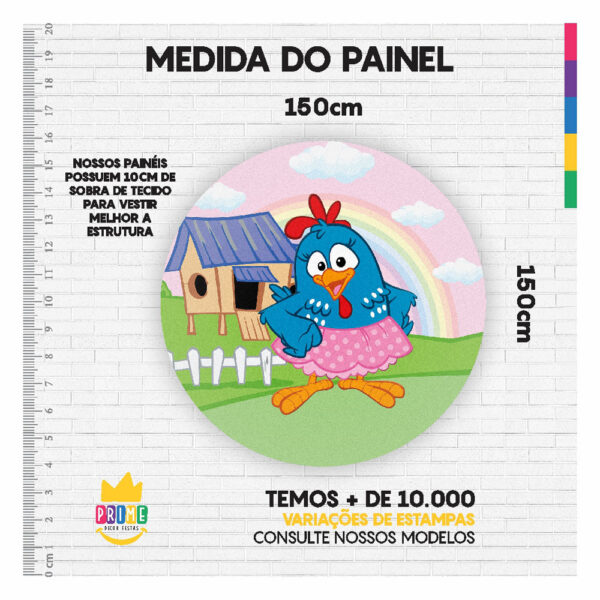 Kit Casado Galinha Pintadinha Painel Redondo Trio Capas Cilindro Retangular - Image 3