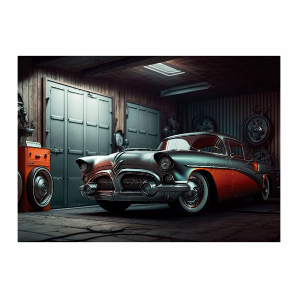 Fundo Fotográfico Cenário Dia dos Pais Garagem Tecido 2,20m x 1,50m F1062 - Image 3