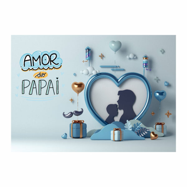 Fundo Fotográfico Dia dos Pais- Amor do Papai Tecido 2,20m x 1,50m F1078 - Image 3