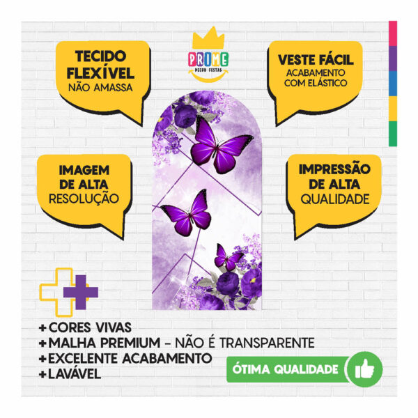 Painel De Festa Romano Decorativo Borboleta Lilás- CLD671 - Image 3