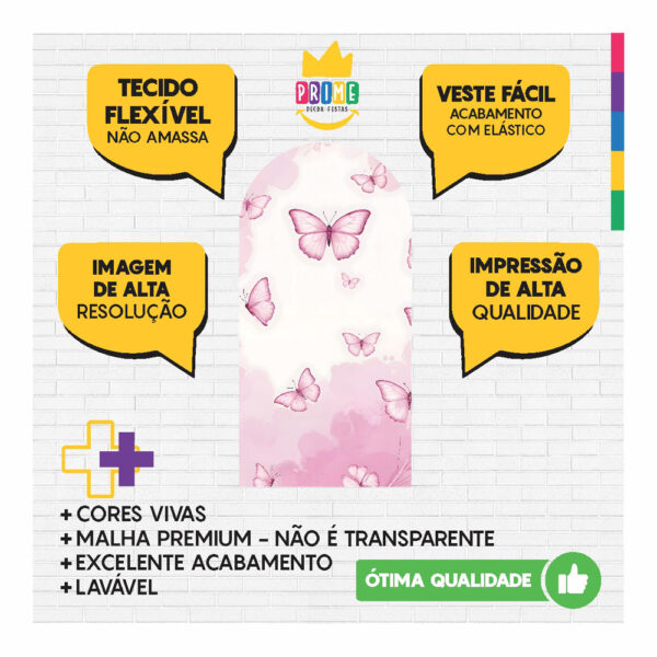 Painel De Festa Romano Decorativo Borboleta Rosa - Image 3