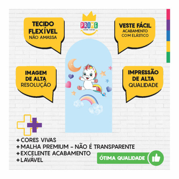 Painel De Festa Romano Decorativo Unicórnio Cute - Image 3
