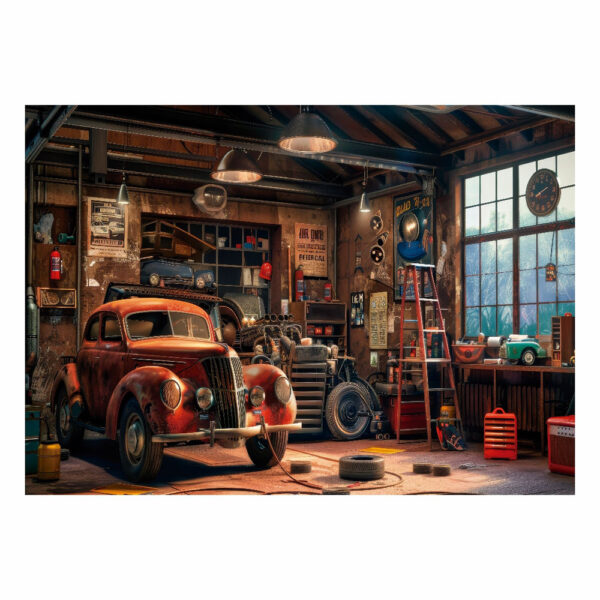 Fundo Fotográfico Cenário Dia dos Pais Carro Garagem Tecido 2,20m x 1,50m F1094 - Image 3