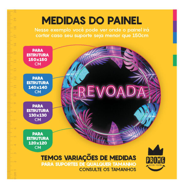 Kit Casado Revoada Painel Redondo Trio Capas Cilindro Retangular Vertical Em Tecido - Image 3