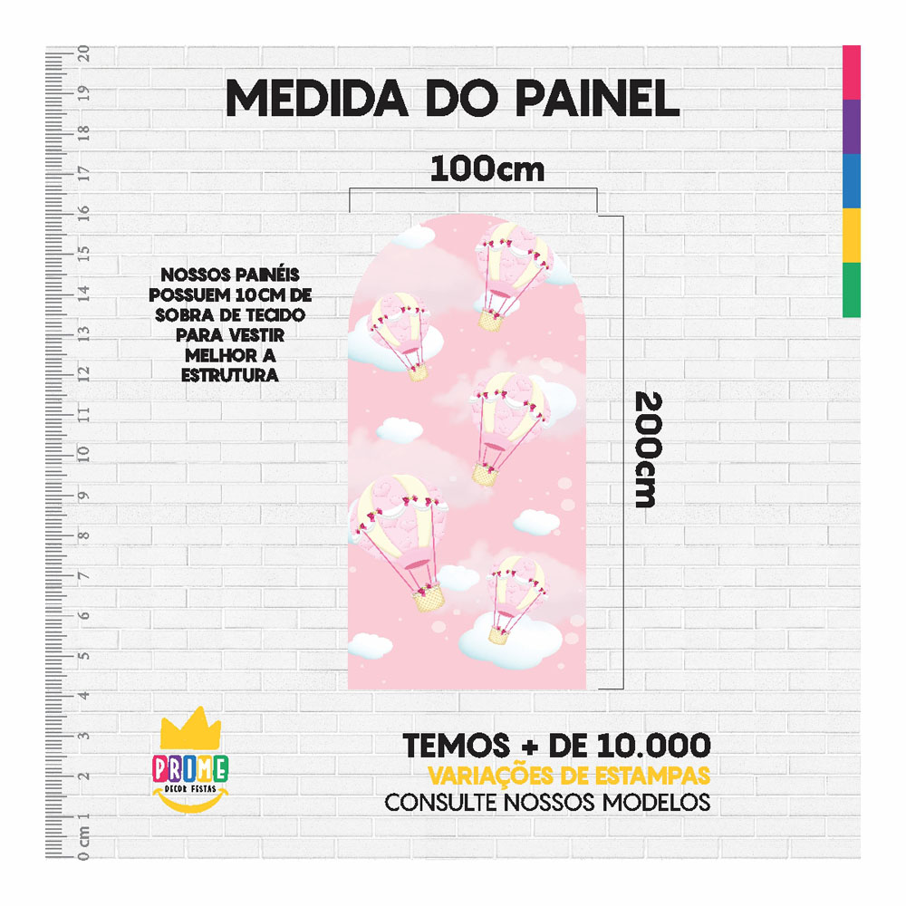 Painel De Festa Romano Decorativo Ursinho Aviador - CLD699 - Imagem 4