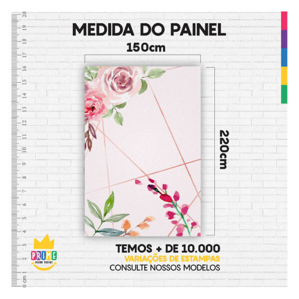 Painel de Festa Retangular 3D Floral casadinho 1,50m x 2,20 - Image 4