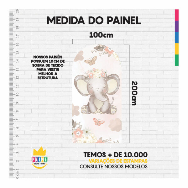 Painel De Festa Romano Decorativo Boho Elefante - CLD667 - Image 4