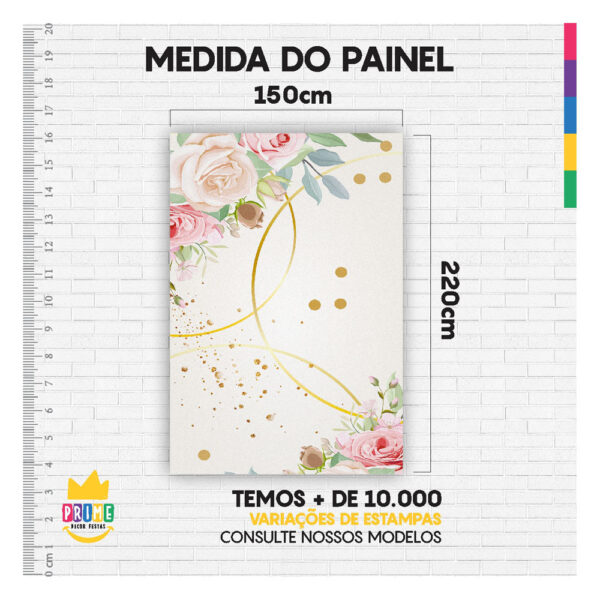 Painel de Festa Retangular 3D Floral casadinho 1,50m x 2,20 - Image 4