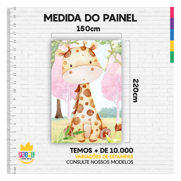 Painel de Festa Retangular 3D Safari casadinho 1,50m x 2,20 - Image 4