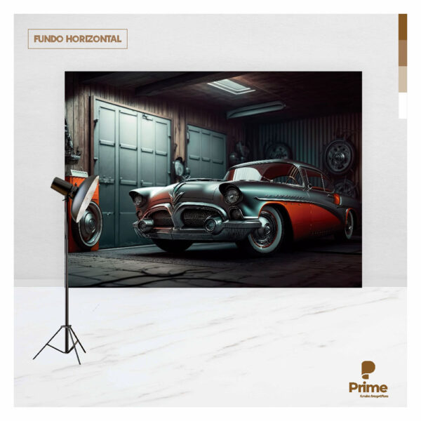 Fundo Fotográfico Cenário Dia dos Pais Garagem Tecido 2,20m x 1,50m F1062 - Image 4