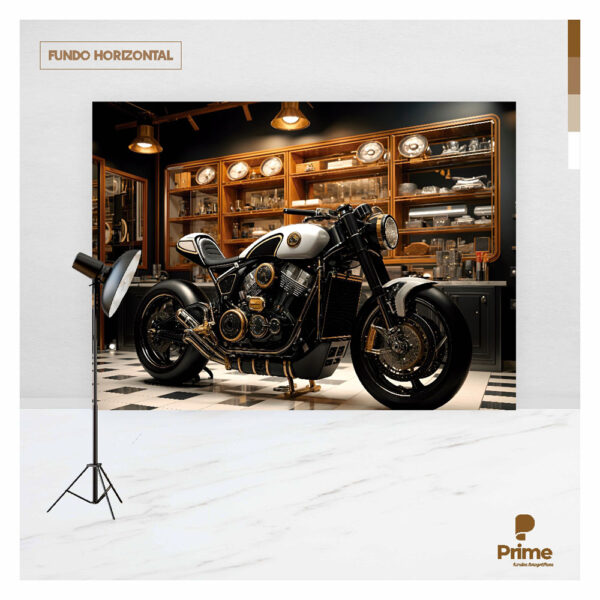 Fundo Fotográfico Cenário Dia dos Pais Moto Tecido 2,20m x 1,50m F1058 - Image 4