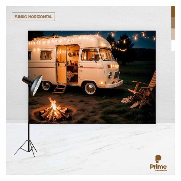 Fundo Fotográfico Dia dos Pais Acampamento Kombi Tecido 2,20m x 1,50m F1064 - Image 4