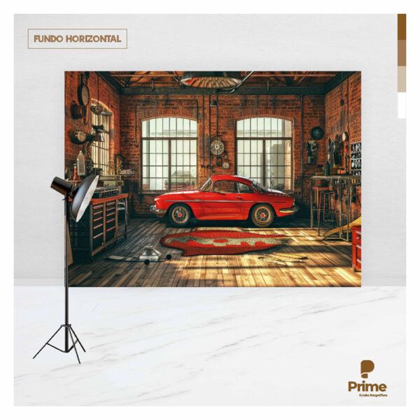 Fundo Fotográfico Cenário Dia dos Pais Garagem Tecido 2,20m x 1,50m F1061 - Image 4
