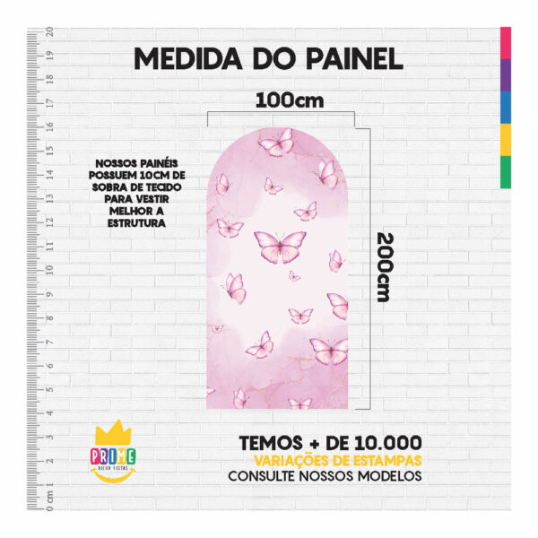 Painel De Festa Romano Decorativo Borboleta Rosa - Image 4