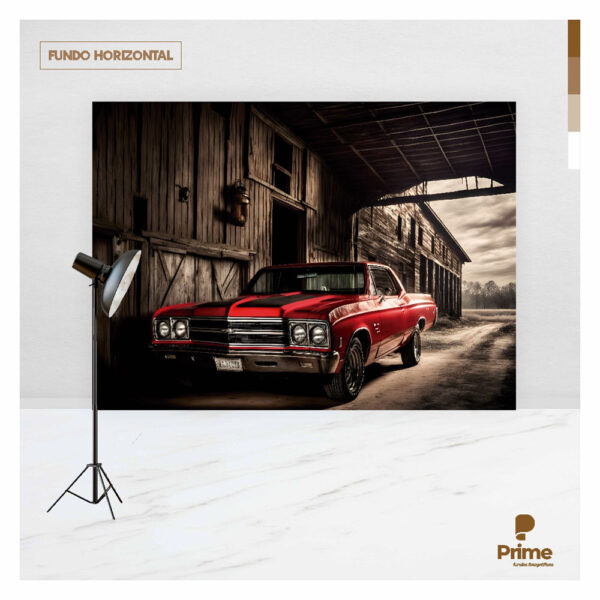 Fundo Fotográfico Cenário Dia dos Pais Carro Vermelho Tecido 2,20m x 1,50m F1093 - Image 4