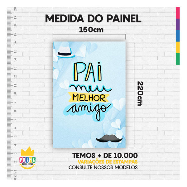 Painel de Festa Retangular 3D Dia dos Pais casadinho 1,50m x 2,20 - Image 4