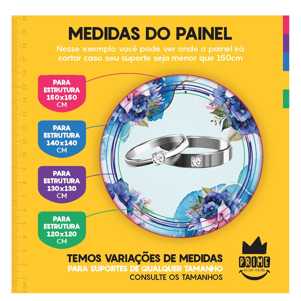 Trio Capa Cilindro + Painel Redondo 3D Casamento 1,50m Veste Fácil - Imagem 4