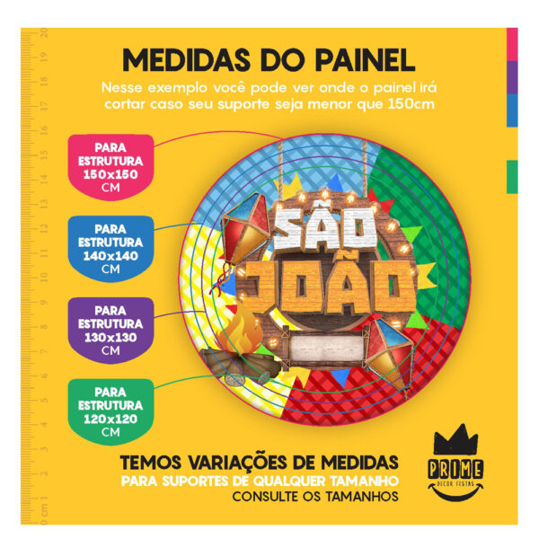 Kit Casado São João Painel Redondo Trio Capas Cilindro Retangular Vertical Em Tecido - Image 4