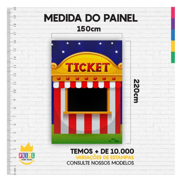 Kit Casado Circo Painel Redondo Trio Capas Cilindro Retangular Vertical Em Tecido - Image 4
