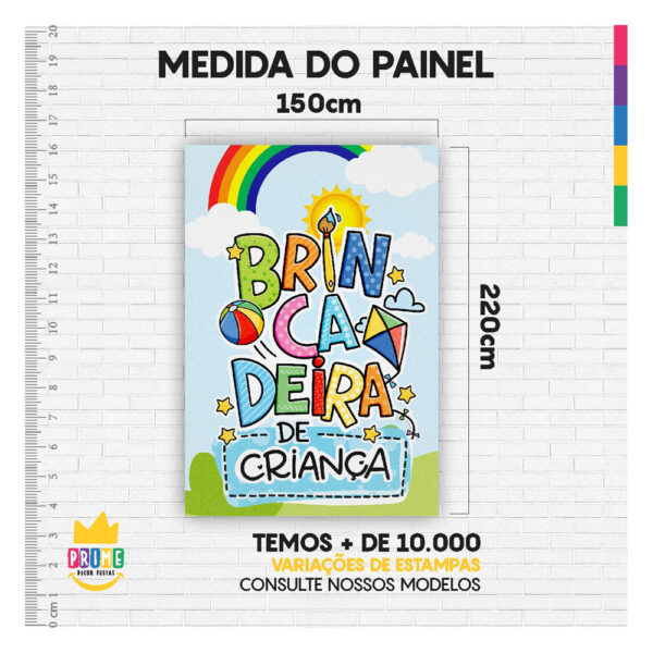 Painel de Festa Retangular 3D Dia das Crianças casadinho 1,50m x 2,20 - Image 4