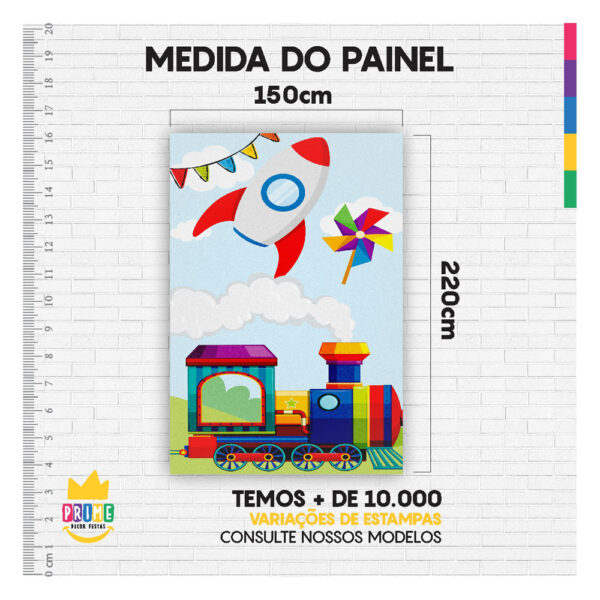 Painel de Festa Retangular 3D Dia das Crianças casadinho 1,50m x 2,20 - Image 3