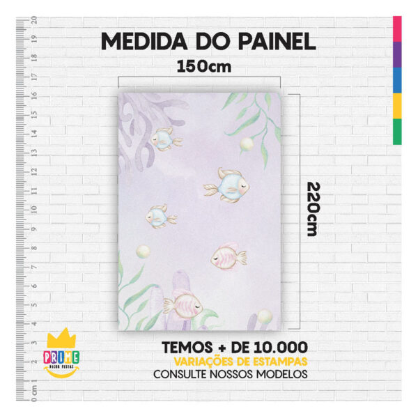 Painel de Festa Retangular 3D Fundo do Mar casadinho 1,50m x 2,20 - Image 4
