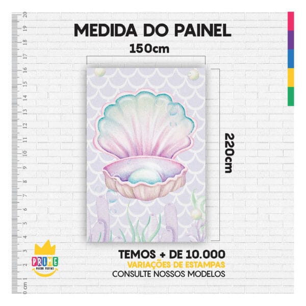 Painel de Festa Retangular 3D Fundo do Mar casadinho 1,50m x 2,20 - Image 4