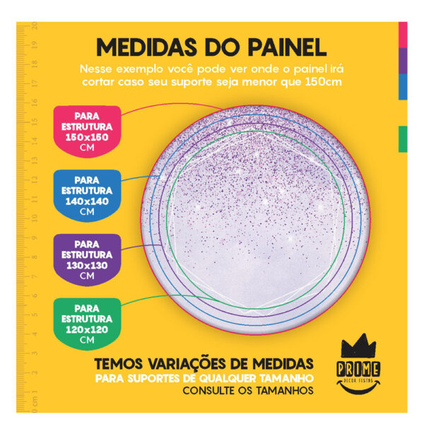 Kit Casado Glitter Lilás Painel Redondo Trio Capas Cilindro Retangular Vertical Em Tecido - Image 3