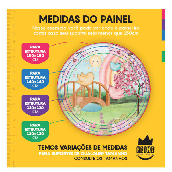Trio Capa Cilindro + Painel Redondo 3D Jardim 1,50m Veste Fácil - Image 4