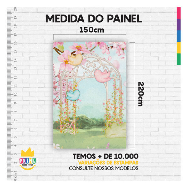 Kit Casado Jardim Painel Redondo Trio Capas Cilindro Retangular Vertical Em Tecido - Image 5
