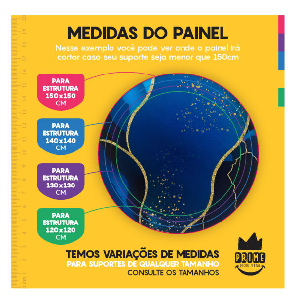 Trio Capa Cilindro + Painel Redondo 3D Mármore 1,50m Veste Fácil - Image 4