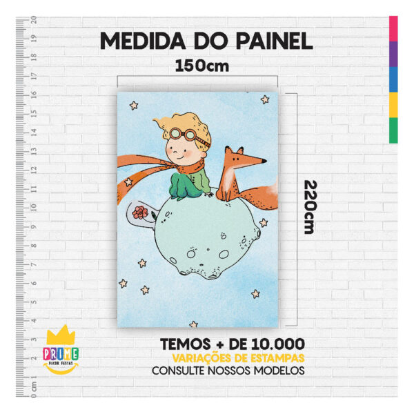 Kit Casado Pequeno Príncipe Painel Redondo Trio Capas Cilindro Retangular Vertical Em Tecido - Image 5