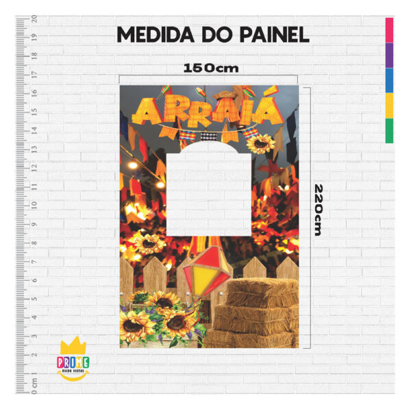 Painel de Festa Retangular Interativo 3D Festa Junina com Corte a Laser 1,50m x 2,20 - Image 5