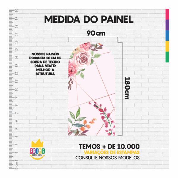 Painel De Festa Romano Decorativo Floral - CLD679 - Image 5