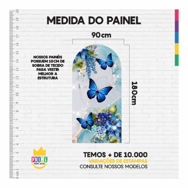 Painel De Festa Romano Decorativo Borboleta Azul - CLD670 - Image 5