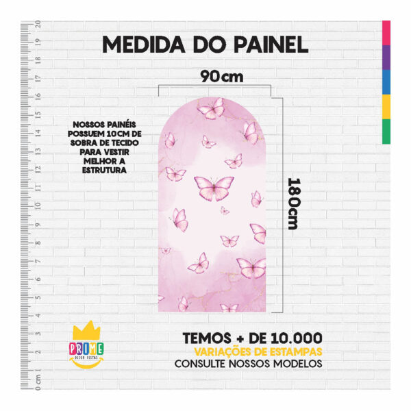 Painel De Festa Romano Decorativo Borboleta Rosa - Image 5