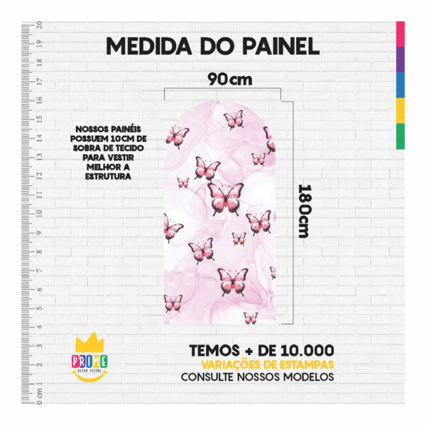 Painel De Festa Romano Decorativo Borboleta Rosa - Image 4