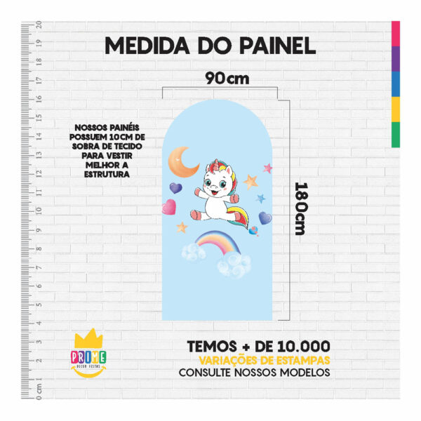Painel De Festa Romano Decorativo Unicórnio Cute - Image 5