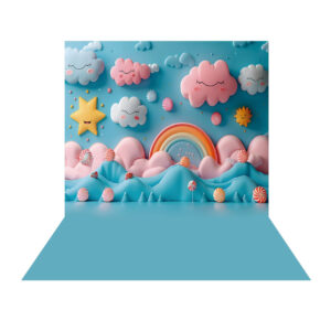 Fundo Fotográfico Dia das Crianças Chuva de Amor Tecido 2,20m x 1,50m F1127