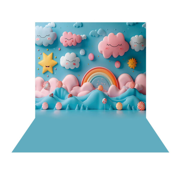 Fundo Fotográfico Dia das Crianças Chuva de Amor Tecido 2,20m x 1,50m F1127