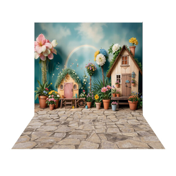 Fundo Fotográfico Dia das Crianças Casinha Tecido 2,20m x 1,50m F1137